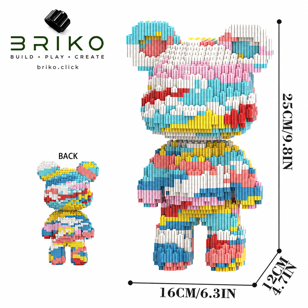 Oso Multicolor 25 Cm - Imagen 2