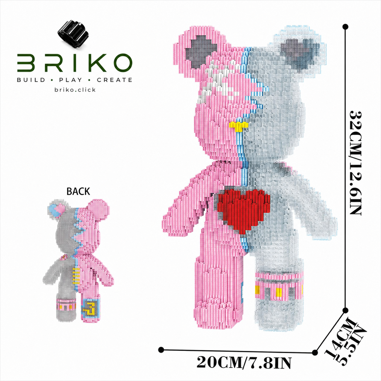 Oso Corazón 32 Cm - Imagen 2